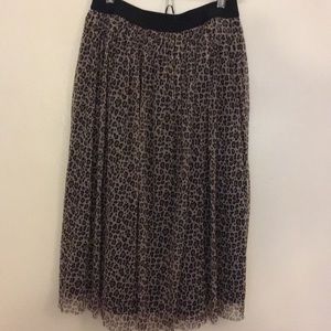 NWT leopard midi skirt